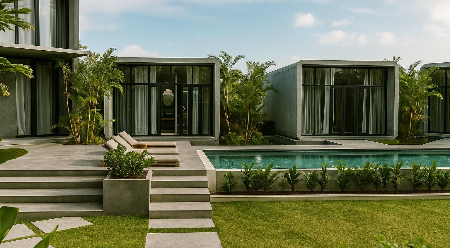 Deck and pool by day