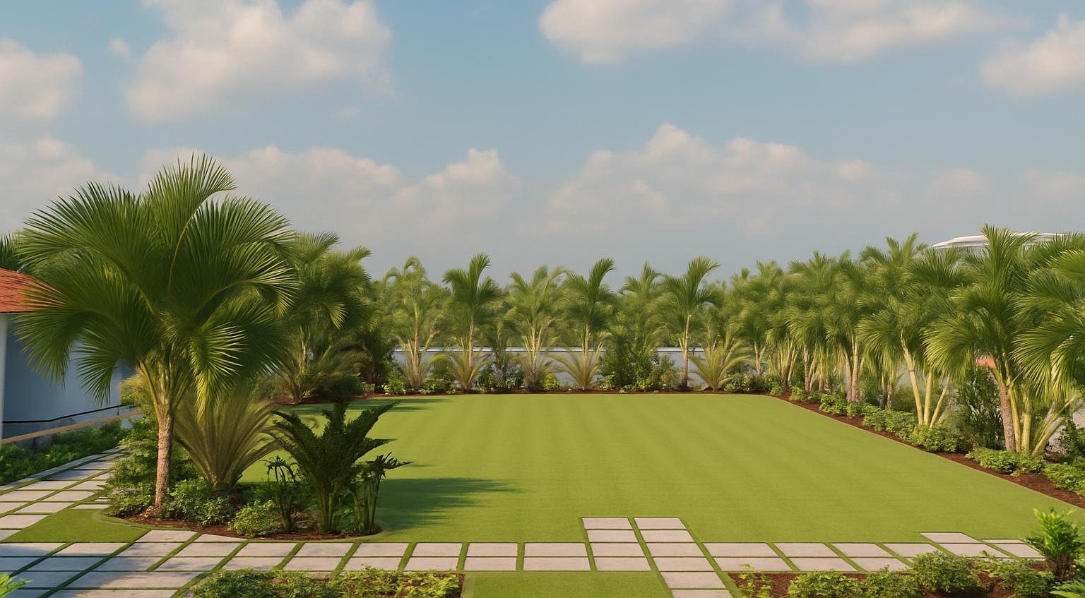 Lawn aerial view by day